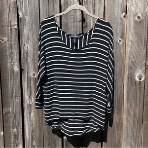 White House Black Market black stripe shirt size small